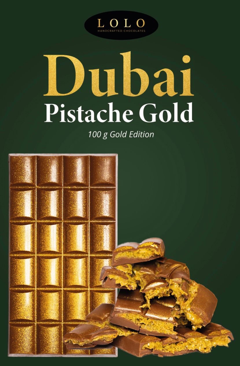 Snwy Premium Gold Dubai Chocolade 45 % Pistache 100g