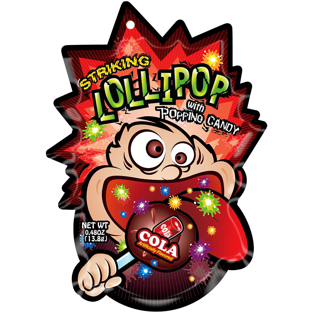 Striking Lollipop with Popping Candy Cola 14g
