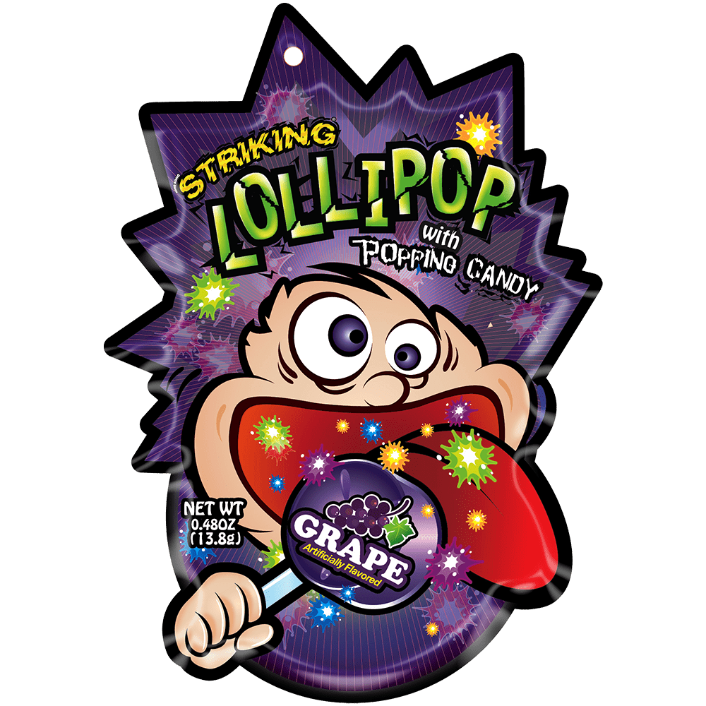 Striking Lollipop with Popping Candy Grape 14g