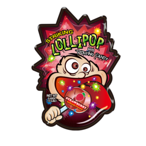 Striking Lollipop with Popping Candy Strawberry 14g