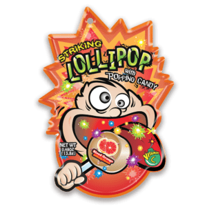 Striking Lollipop with Popping Candy Bloody Orange 14g